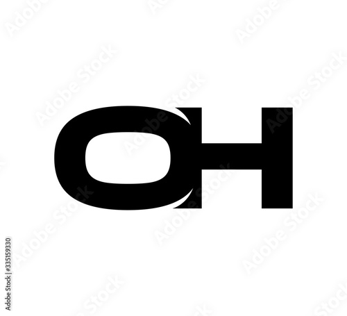 Initial 2 letter Logo Modern Simple Black OH