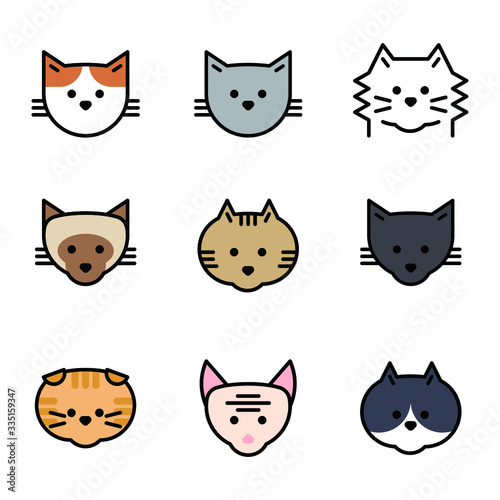 Cat icon set - vector