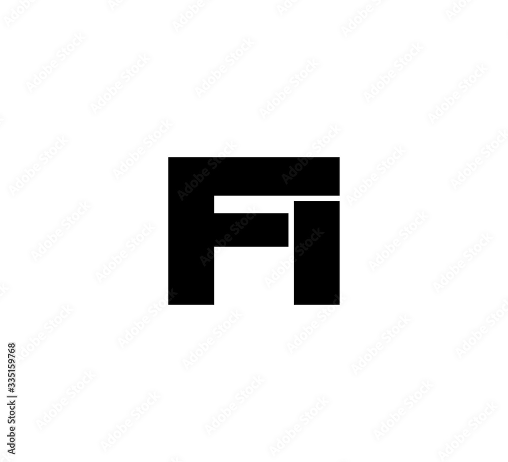 Initial 2 letter Logo Modern Simple Black FI