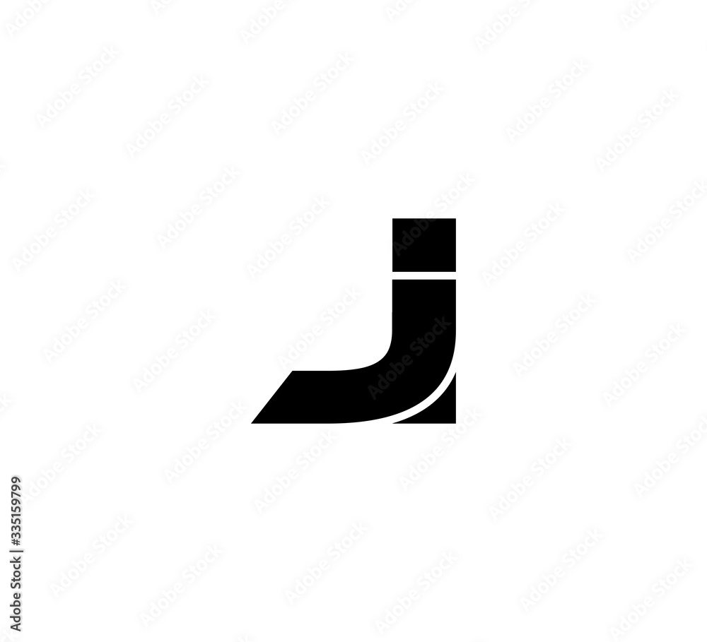 Initial 2 letter Logo Modern Simple Black JI Initial 2 letter Logo Modern Simple Black JI