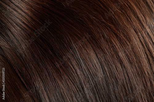 Healthy straight female hair, closeup