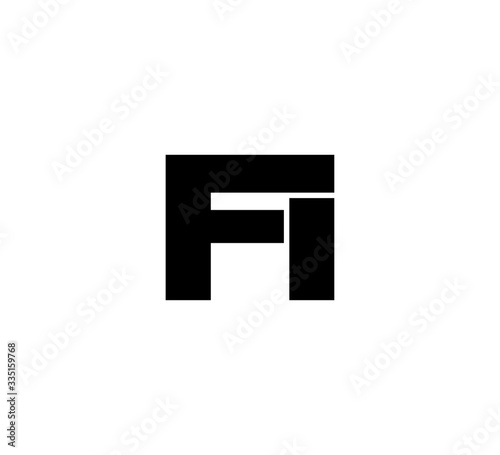 Initial 2 letter Logo Modern Simple Black FI