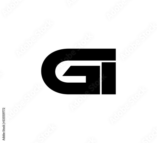 Initial 2 letter Logo Modern Simple Black GI