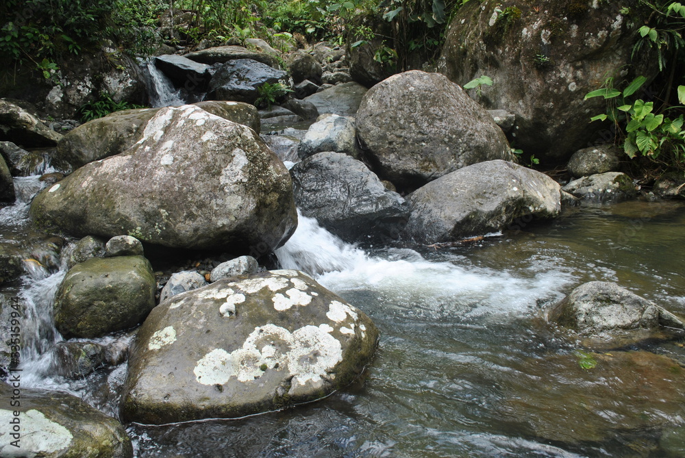 Rivers and waterfalls in the tropical forest of Panama Rivers and waterfalls in the tropical forest of Panama