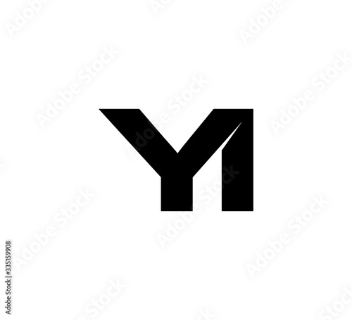 Initial 2 letter Logo Modern Simple Black YI