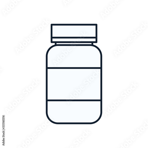 Pills jar line style icon vector design