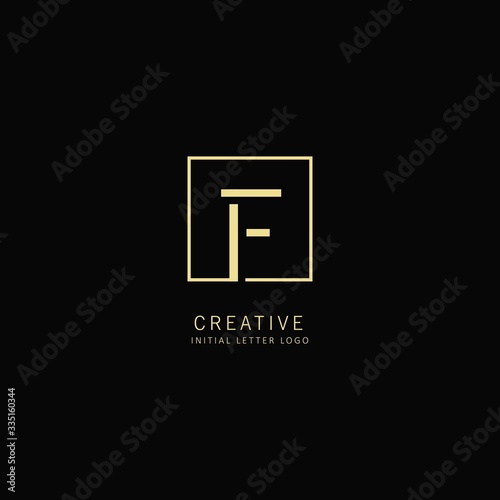 Creative Initial letter F Logo with Square Element  Design Vector Illustration for Company Identity