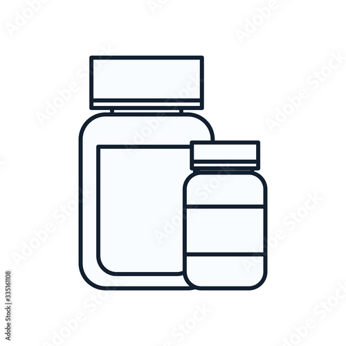 Pills jars line style icon vector design © Jeronimo Ramos