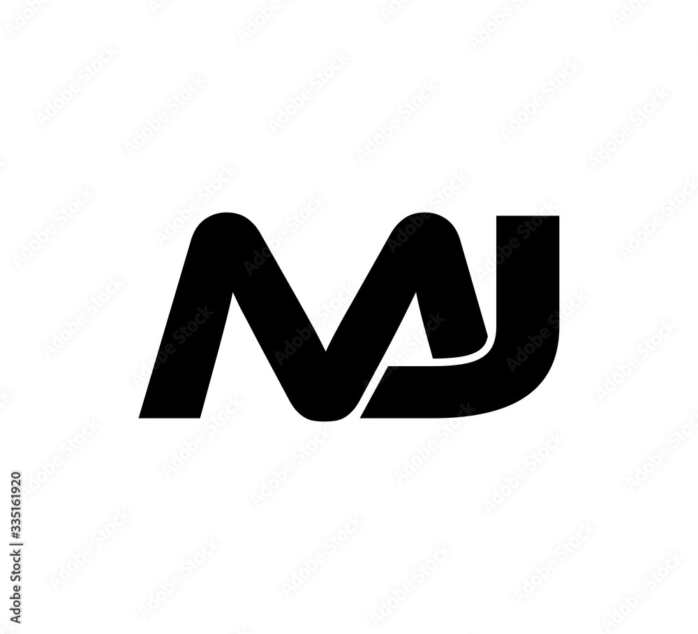 Initial 2 letter Logo Modern Simple Black MJ Initial 2 letter Logo Modern Simple Black MJ