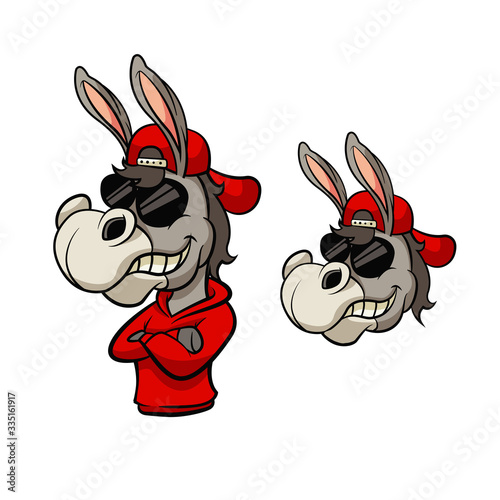 Donkey Mascot Vector Logo Character