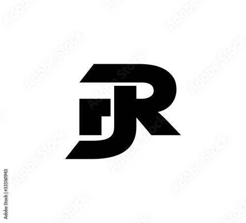 Initial 2 letter Logo Modern Simple Black RJ © sudjinah