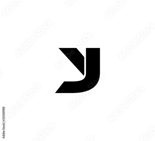 Free Download Initial 2 letter Logo Modern Simple Black YJ - GFXLoad