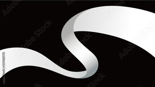 vector illustration of the ribbon that dances in S (white)
