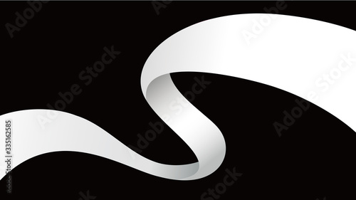 vector illustration of the ribbon that dances in S (white)
