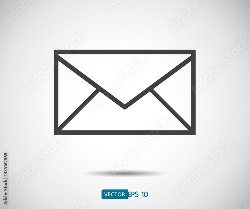 Envelope Mail icon Flat design style. Direct message, sms vector illustration