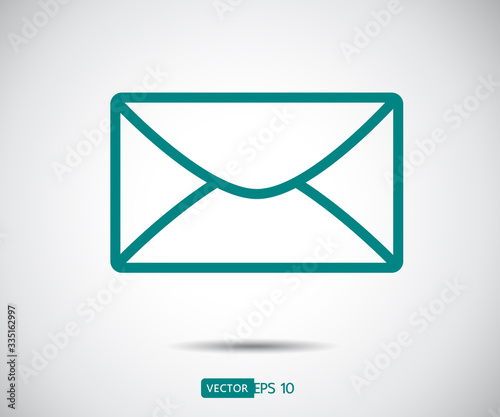 Envelope Mail icon Flat design style. Direct message, sms vector illustration