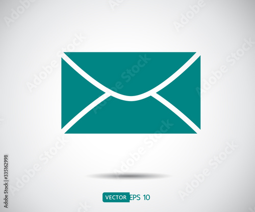 Envelope Mail icon Flat design style. Direct message, sms vector illustration