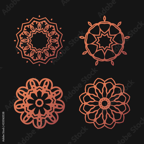 Collection set ornament sign logo free vector