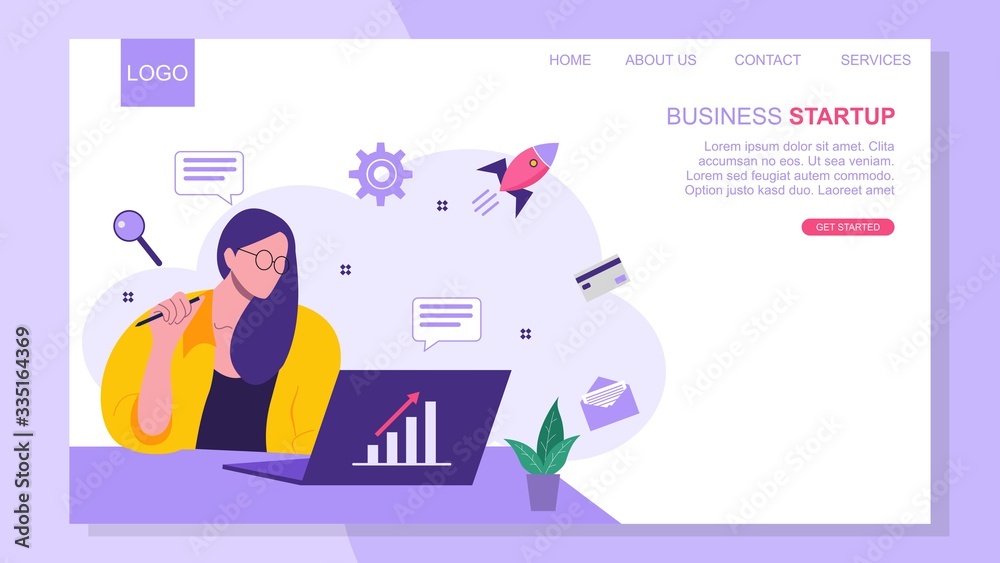 Landing page template of Startup Business Concept. Modern flat design concept of web page design for website .Vector illustration
Landing page template of Startup Business Concept. Modern flat design concept of web page design for website .Vector illustration