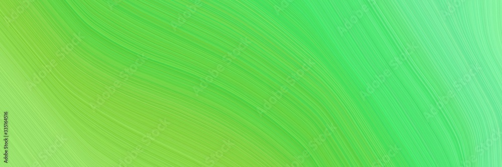 Fototapeta premium abstract flowing designed horizontal banner with moderate green, light green and pastel green colors. dynamic curved lines with fluid flowing waves and curves