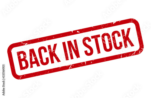 Back in stock Rubber Stamp. Red Back in stock Rubber Grunge Stamp Seal Vector Illustration - Vector