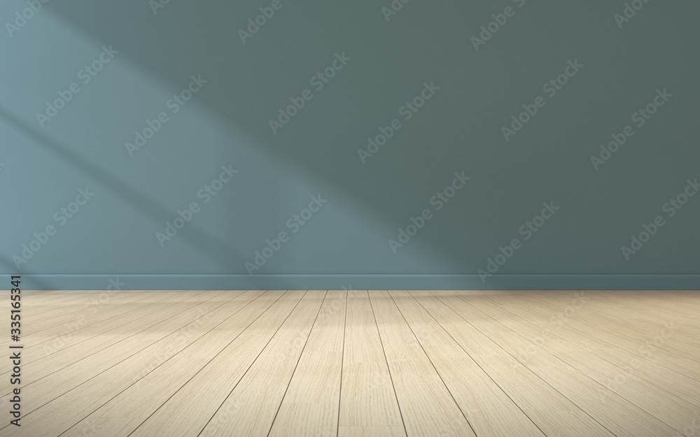 Mock-up of empty room and wood laminate floor with sun light cast the shadow on the wall,Perspective of minimal interior design. 3D rendering Mock-up of empty room and wood laminate floor with sun light cast the shadow on the wall,Perspective of minimal interior design. 3D rendering