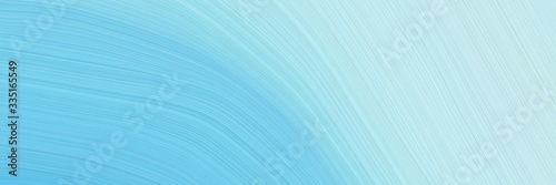 abstract colorful designed horizontal header with sky blue, pale turquoise and powder blue colors. elegant curved lines with fluid flowing waves and curves