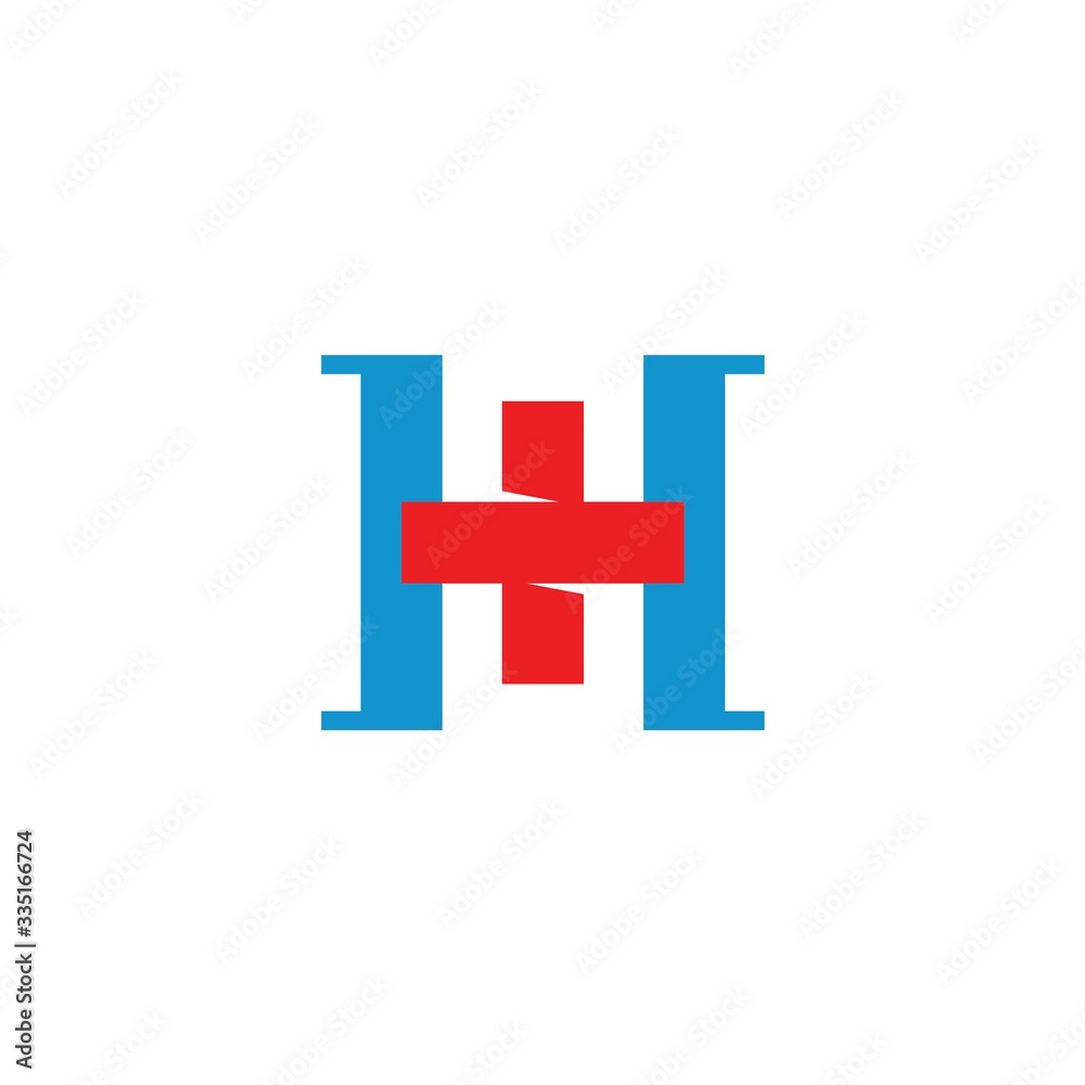 Fototapeta premium letter h and hospital logo design