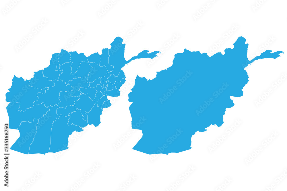 Obraz premium Map - Afghanistan Couple Set , Map of Afghanistan ,Vector illustration eps 10.