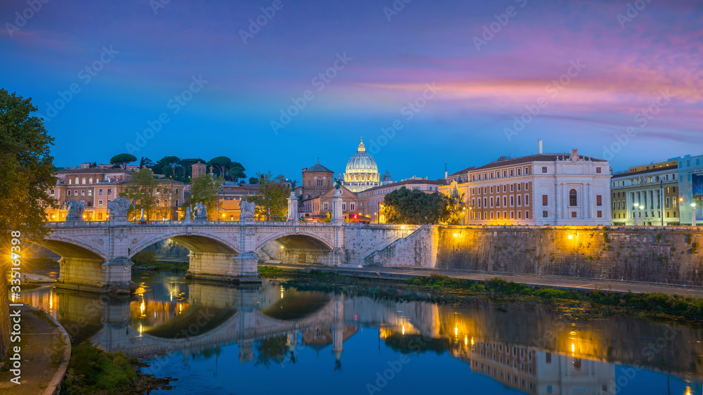 St Peter Cathedral in Rome, Italy at sunset