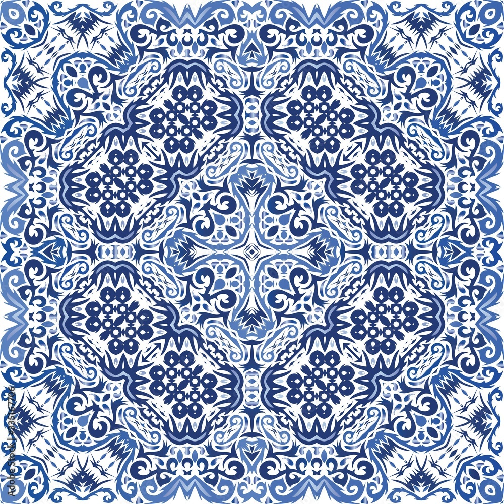 Antique azulejo tiles patchwork. Antique azulejo tiles patchwork.