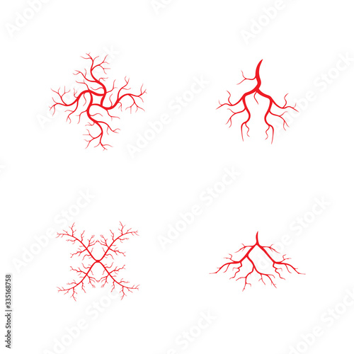 human veins, red blood vessels design and arteries Vector illustration isolated