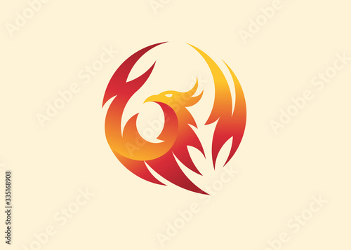 simple and elegant phoenix circle vector illustration