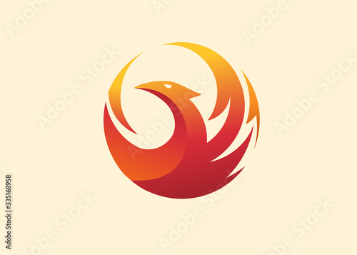 simple and elegant phoenix circle vector illustration