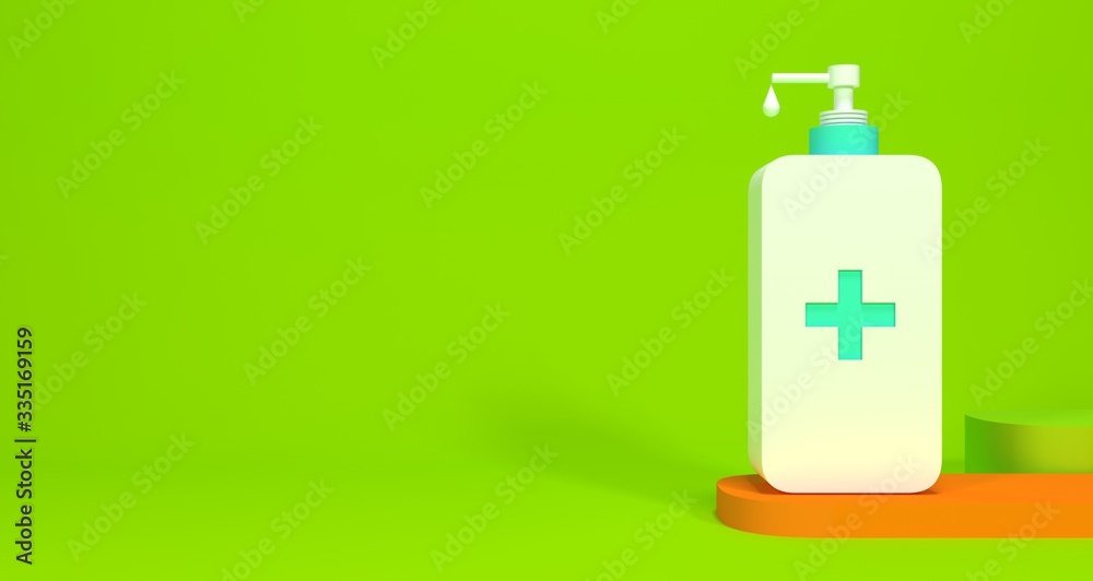 Fototapeta premium Hand Sanitizer bottle with color background 3D rendering