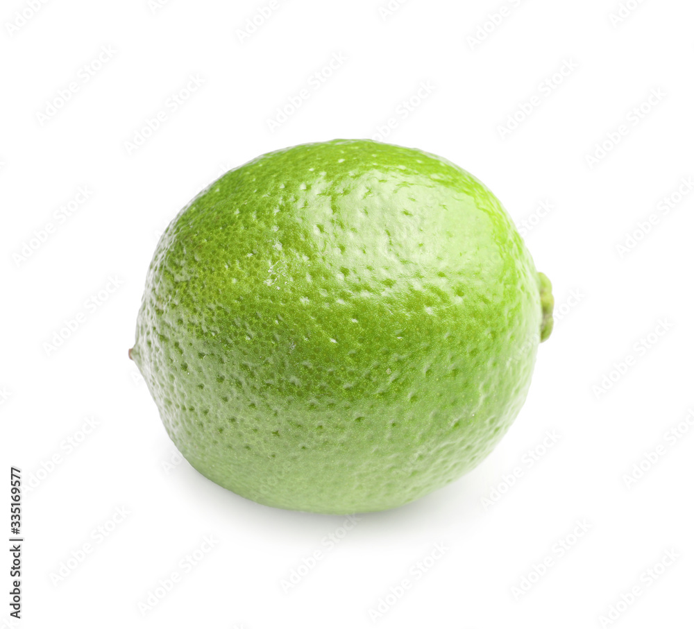 Green lime on white background Green lime on white background