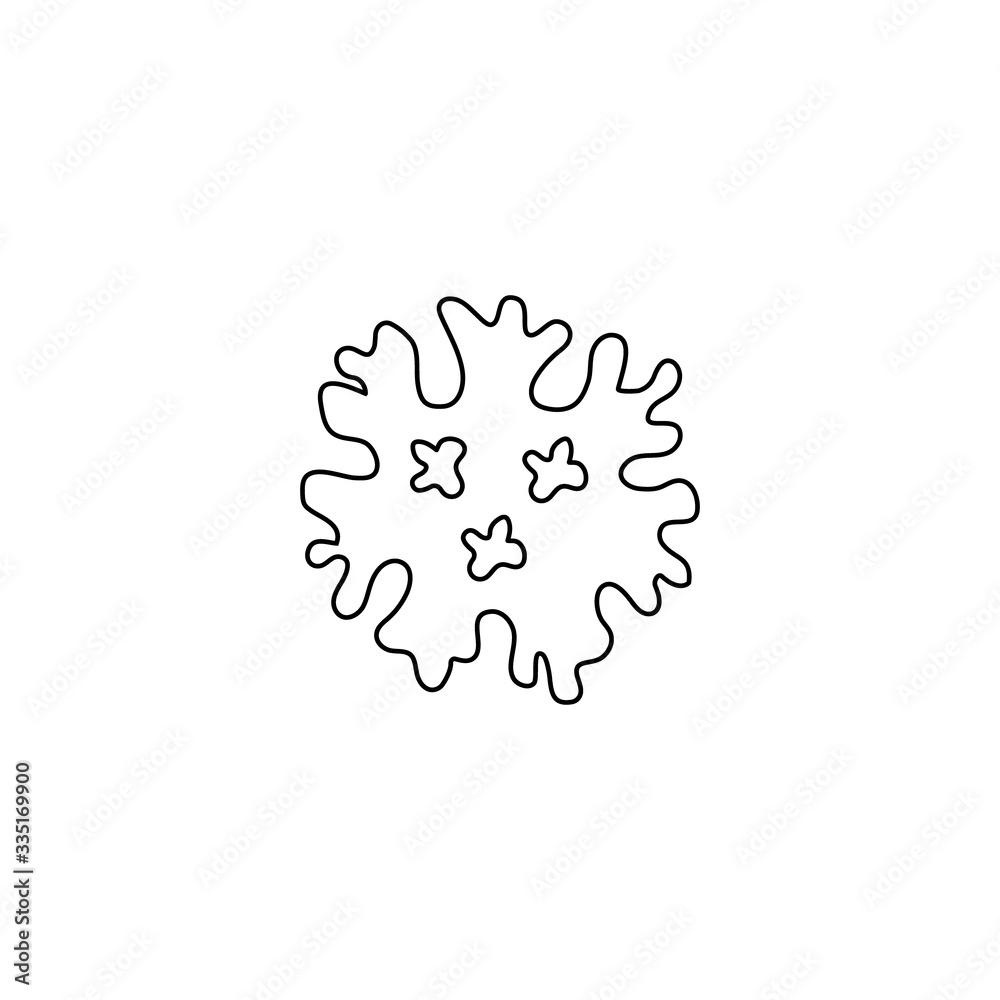 Corona virus. Doodle element. Vector illustration.