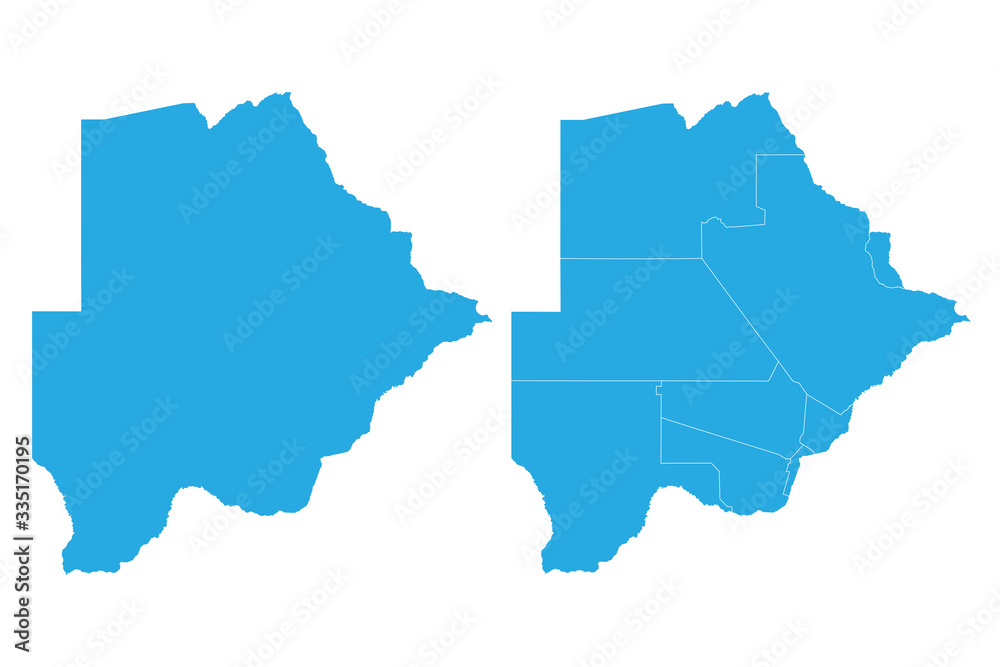 Map - Botswana Couple Set , Map of Botswana,Vector illustration eps 10.