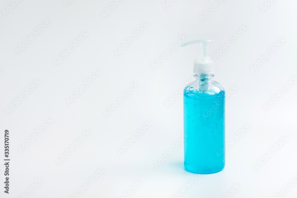 Hand sanitizer gel for cleaning, clear and prevent spread of virus, bacteria and germs isolated on white background. COVID-19 Pandemic Coronavirus prevention and personal hygiene concept. Hand sanitizer gel for cleaning, clear and prevent spread of virus, bacteria and germs isolated on white background. COVID-19 Pandemic Coronavirus prevention and personal hygiene concept.