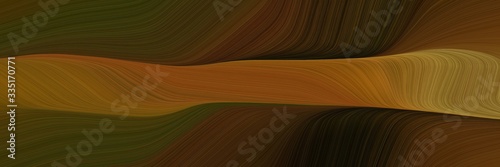 abstract dynamic curved lines colorful horizontal header with very dark green  brown and chocolate colors