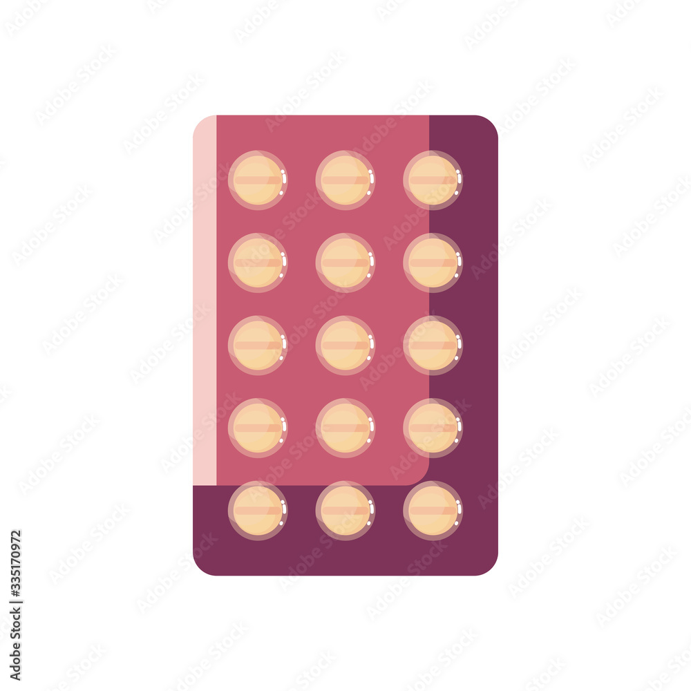 Pills tablet flat style icon vector design Pills tablet flat style icon vector design