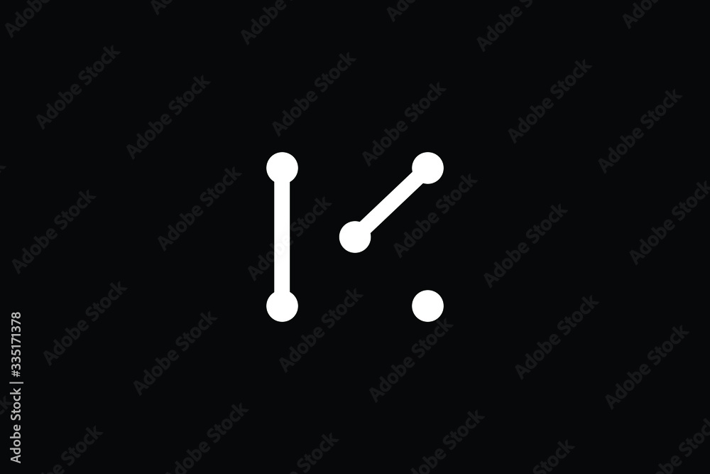 Logo design of K in vector for technology, electronics, digital, connection. Minimal awesome trendy professional logo design template on black background. Logo design of K in vector for technology, electronics, digital, connection. Minimal awesome trendy professional logo design template on black background.