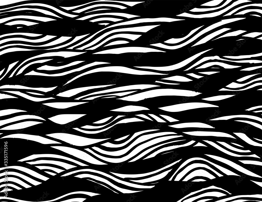 Fototapeta premium Brush abstract pattern. Grunge texture. Background. White and black vector.