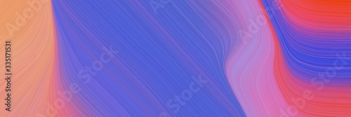 abstract dynamic curved lines artistic header with slate blue, pale violet red and tomato colors