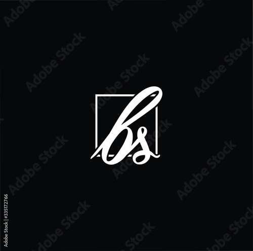 Minimal elegant monogram art logo. Outstanding professional trendy awesome artistic BS SB initial based Alphabet icon logo. Premium Business logo White color on black background