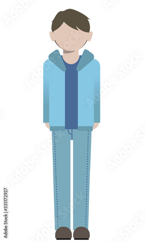 ズボンを履いた若い男性のイラスト素材。