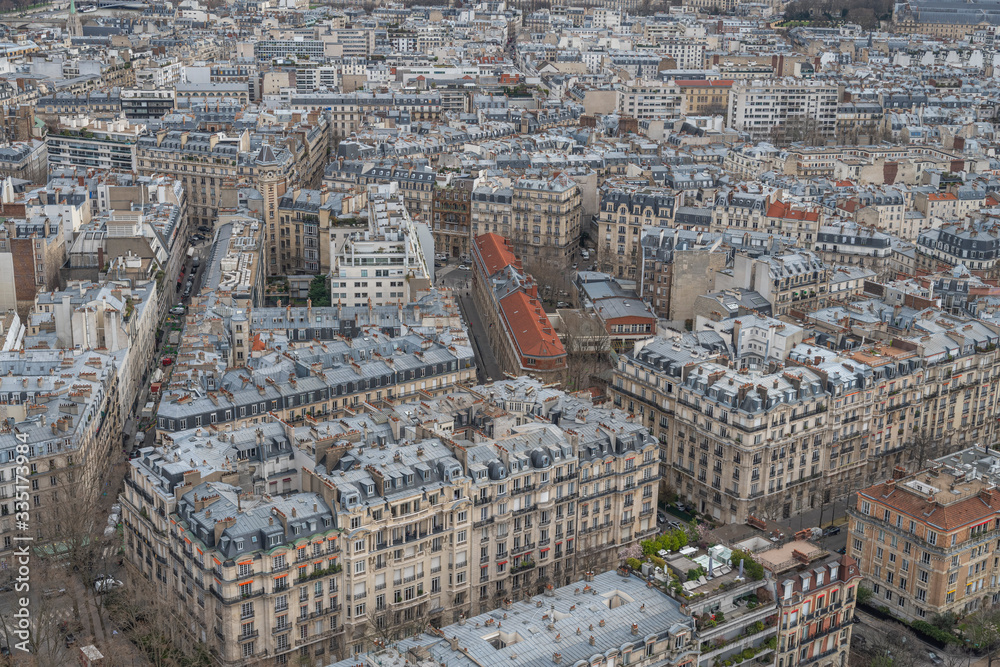 streets of old Paris from above.