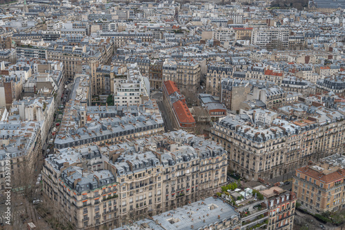 Fototapeta Naklejka Na Ścianę i Meble -  streets of old Paris from above.