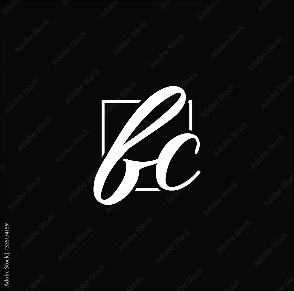 Minimal elegant monogram art logo. Outstanding professional trendy awesome artistic FC CF initial based Alphabet icon logo. Premium Business logo White color on black background