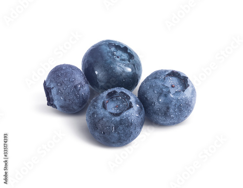 Blueberry group isolated on white background